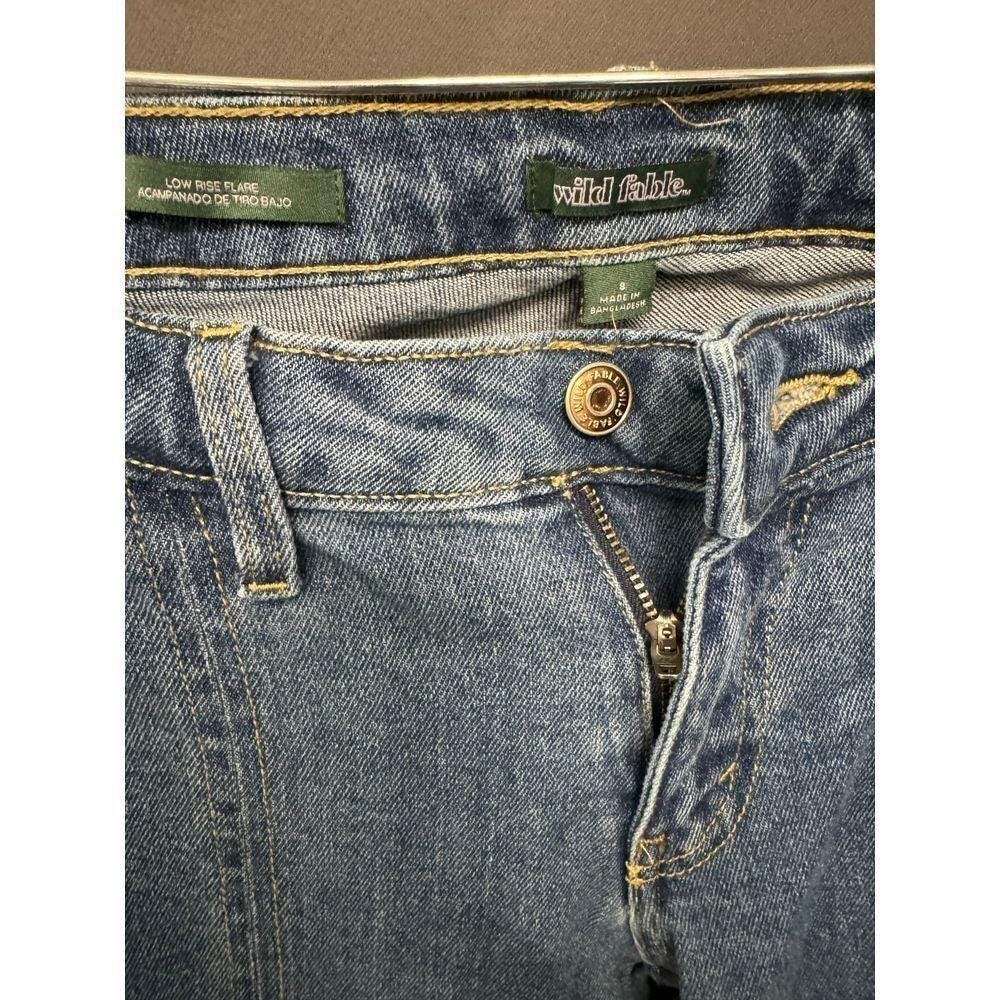 Cargo Flare Blue stonewash low rise Jeans | Size 8 | by Wild Fable - Picture 2 of 5